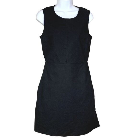 Gap 6 Sheath Dress Sleeveless Black Short Length Stretch Pockets Zip Back - Picture 1 of 7